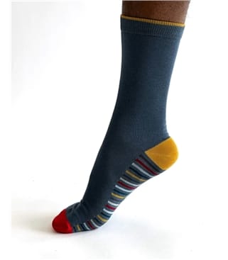 Socken mit Bambusviskose, gestreift – Conall 