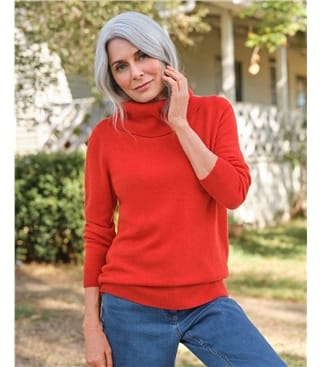 Pullover mit Wasserfallausschnitt aus Kaschmir und Merinowolle für Damen