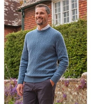 Cashmere and Merino Cable Jumper