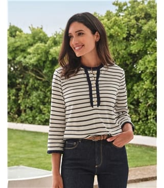 Micro Frill Stripe Top