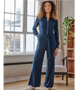 100% Cotton Jersey Dungarees, Ladies Relaxed Jumpsuit