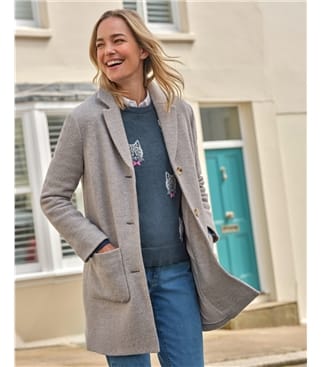 Wool Blend Collared Coat