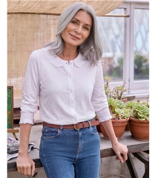 Petal Collar Jersey Top