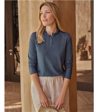 Top à col boutonné - Femme - Jersey