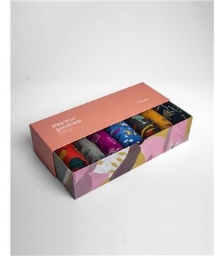 Womens Ginney Patterned 7 Pack Sock Gift Box