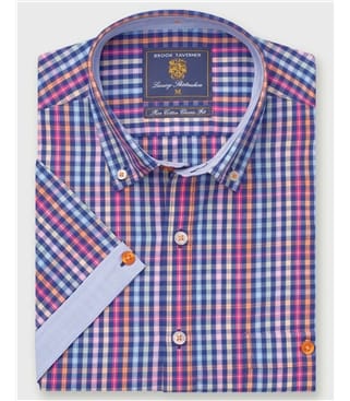 Portifino Short Sleeve Strip and Checked Shirt