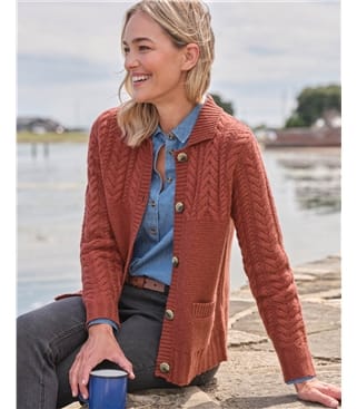 Moss Stitch Collared Cardigan