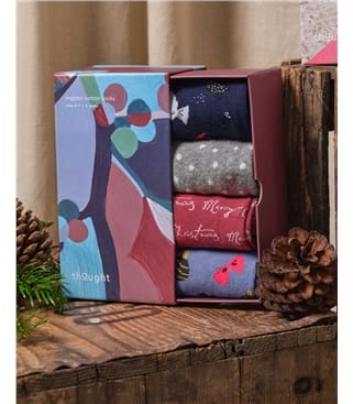 Socken-Geschenkbox (4 Paar), Weihnachten – Carole