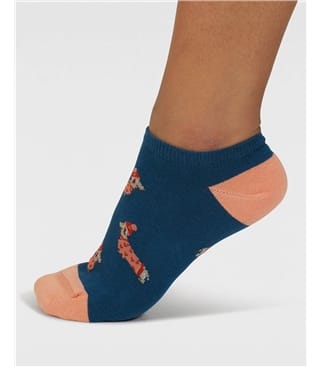 Womens Freda Dachshund Organic Cotton Trainer Socks