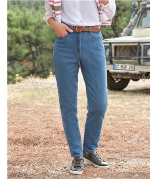 Bequeme Stretch-Jeans mit schmalem Saum