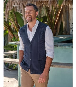 Mens Cable Waistcoat