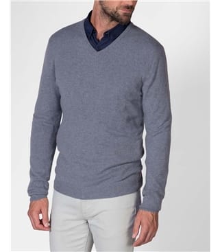 Mens Pure Cashmere V Neck