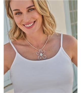 Silver Plated Flower Necklace