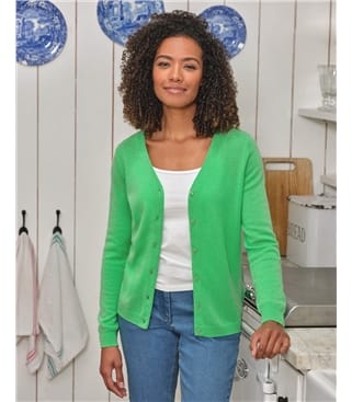 Cashmere Merino Classic V Neck Cardigan