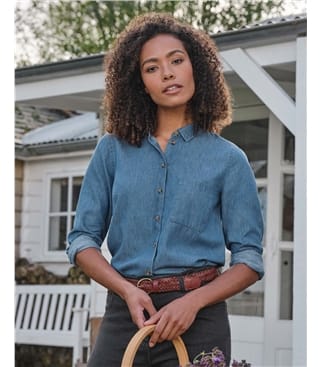 Chemise en jean classique boutonnée