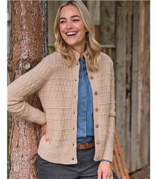 Cardigan texturé à col boutonné