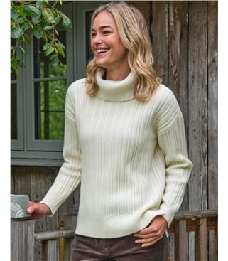 Vertical Rib Roll Neck Jumper