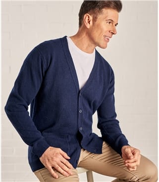 Cardigan à col V - Homme - Laine d’agneau