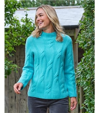 Cable Mock Neck Jumper