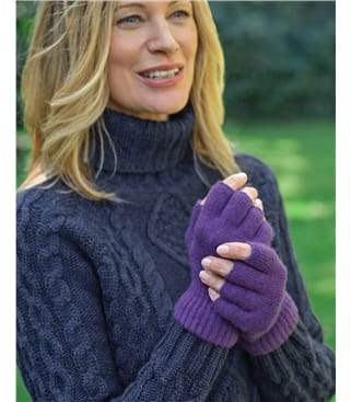 Womens Lambswool Fingerless Gloves