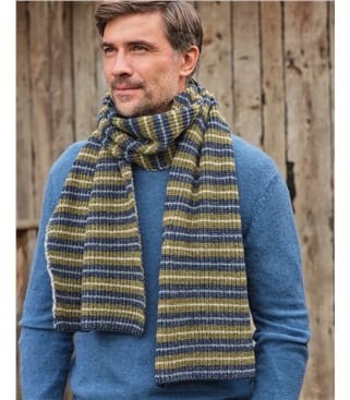 Mens Ribbed Stripe Scarf