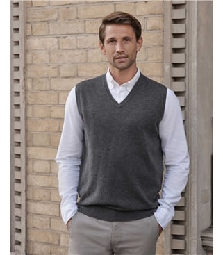 Charcoal | Mens Classic Lambswool Vest | WoolOvers US