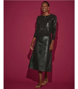 Leather Midi Skirt