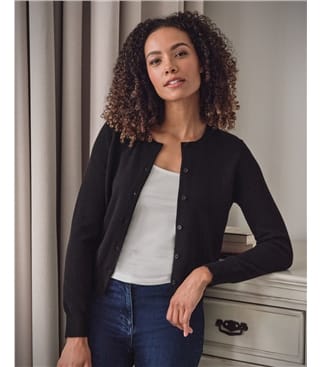 Cardigan court luxueux en pur cachemire