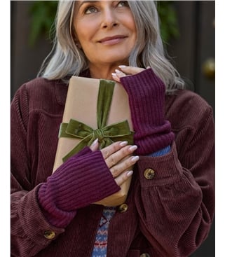Ribbed Cashmere Wrist Warmers