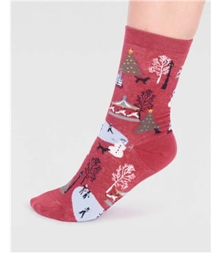 Gloria Organic Cotton Christmas Scene Sock