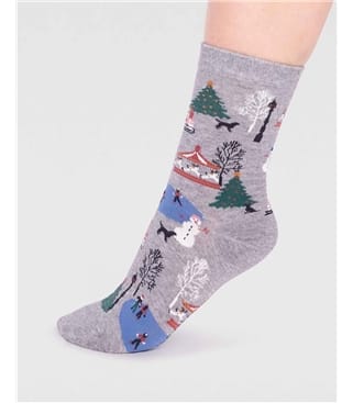 Gloria Organic Cotton Christmas Scene Sock