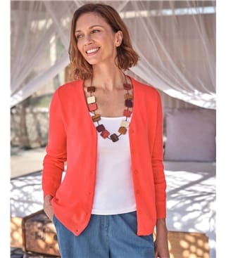Cardigan classique à col V- Femme - Cachemire & Mérinos