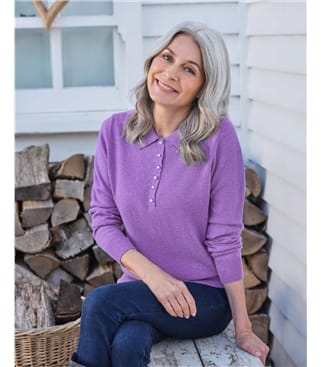 Cashmere and Merino Knitted Polo Shirt