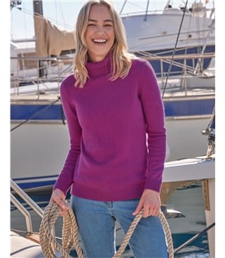 Pull à col roulé - Femme - Laine d’agneau certifiée 100% RWS