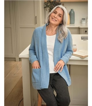 Moss Stitch Edge To Edge Cardigan