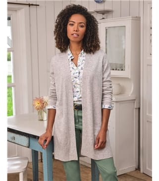 Cashmere Merino Longline Edge to Edge Cardigan