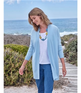 Cashmere Merino Longline Edge to Edge Cardigan