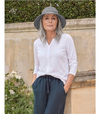 Top à manches longues et col échancré