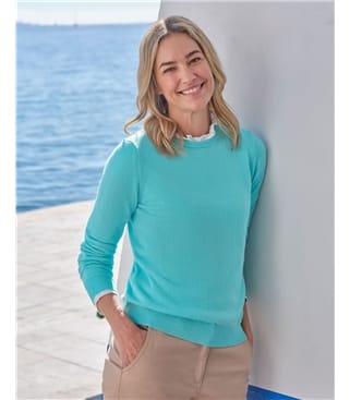 Cashmere and Merino Crew Neck Knitted Jumper