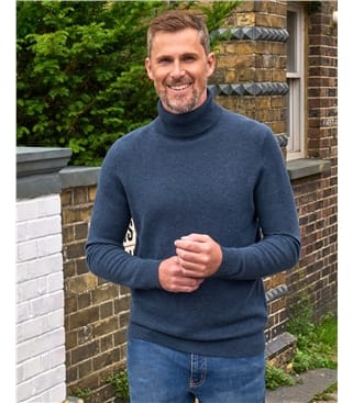 Rollkragenpullover aus Merinowolle und Kaschmir für Herren