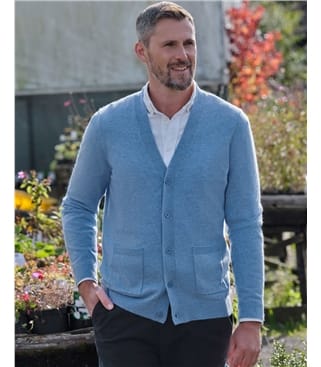 Cardigan à col V - Homme - Cachemire & Mérinos