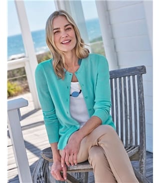 Cashmere Merino Crew Neck Cardigan