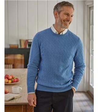 Cashmere and Merino Cable Jumper