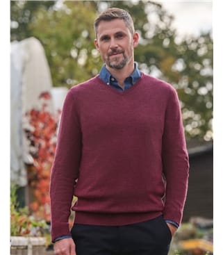 Cashmere & Merino Classic V Neck Knitted Jumper