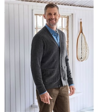 Cashmere and Merino V Neck Cardigan