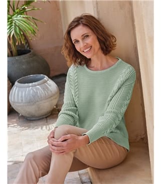 Boat Neck Cotton Jumper