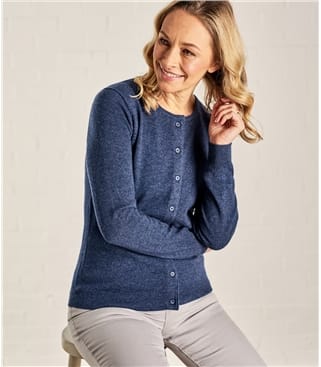 Linen | Womens Silk & Cotton Soft Feel V Neck Cardigan | WoolOvers AU