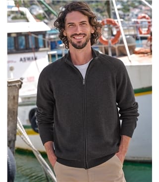Essential Cotton Zip Cardigan