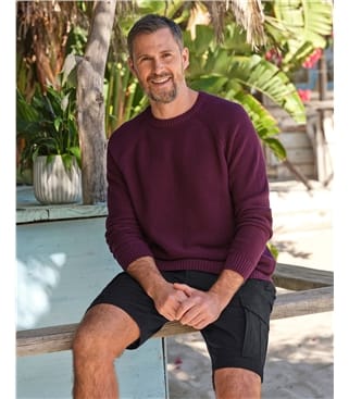 Moss Stitch Essential Crew Neck Sweater