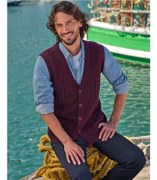 Mens Cable Waistcoat